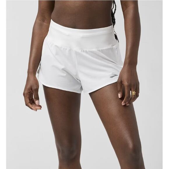 Brooks Women's White Chaser 2.0 Running 3" Shorts Size S - Picture 1 of 10